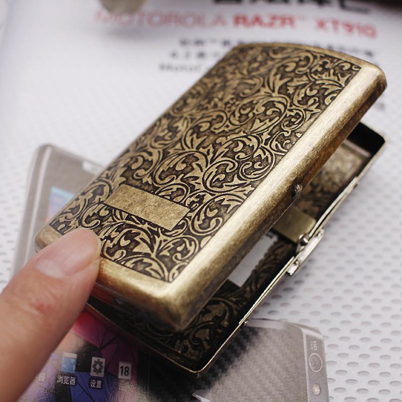 Vỏ thép chất lượng cao, hộp cũ với hộp cho phụ nữ, Etui với cổ Etui với với cho 12 điếu thuốc