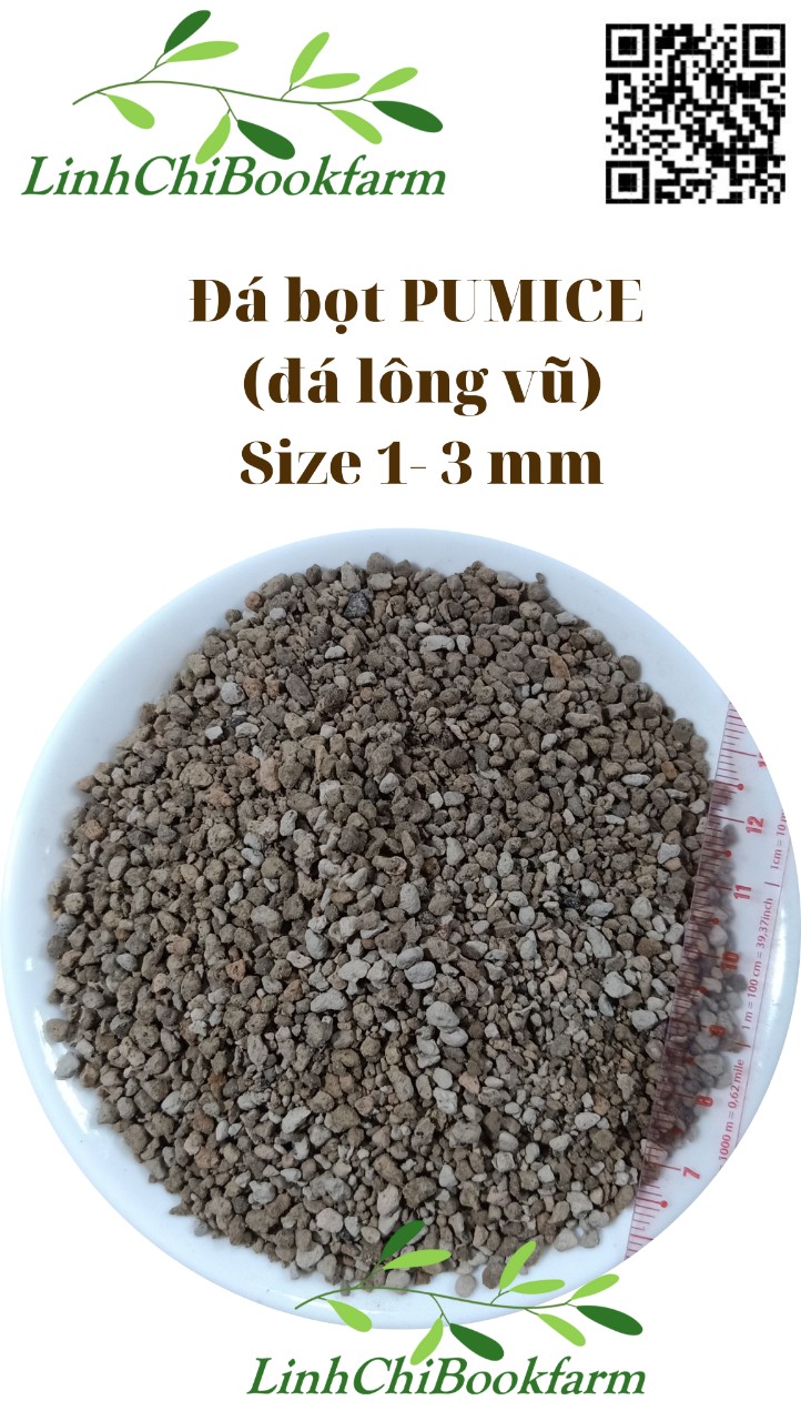 Đá Pumice Indonesia size 1-3mm, bao 50 lít - dùng lót chậu, rải bề mặt sen đá, xương rồng, bonsai trồng cây, lọc nước, bể thủy sinh, ủ phân, cải tạo đất