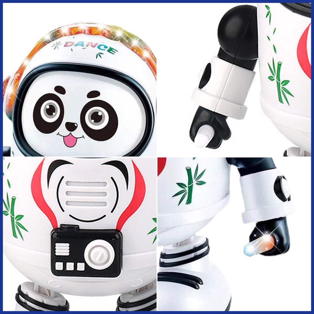 Robot nhảy múa vui nhộn theo nhạc đèn led đồ chơi gấu trúc loại lớn
