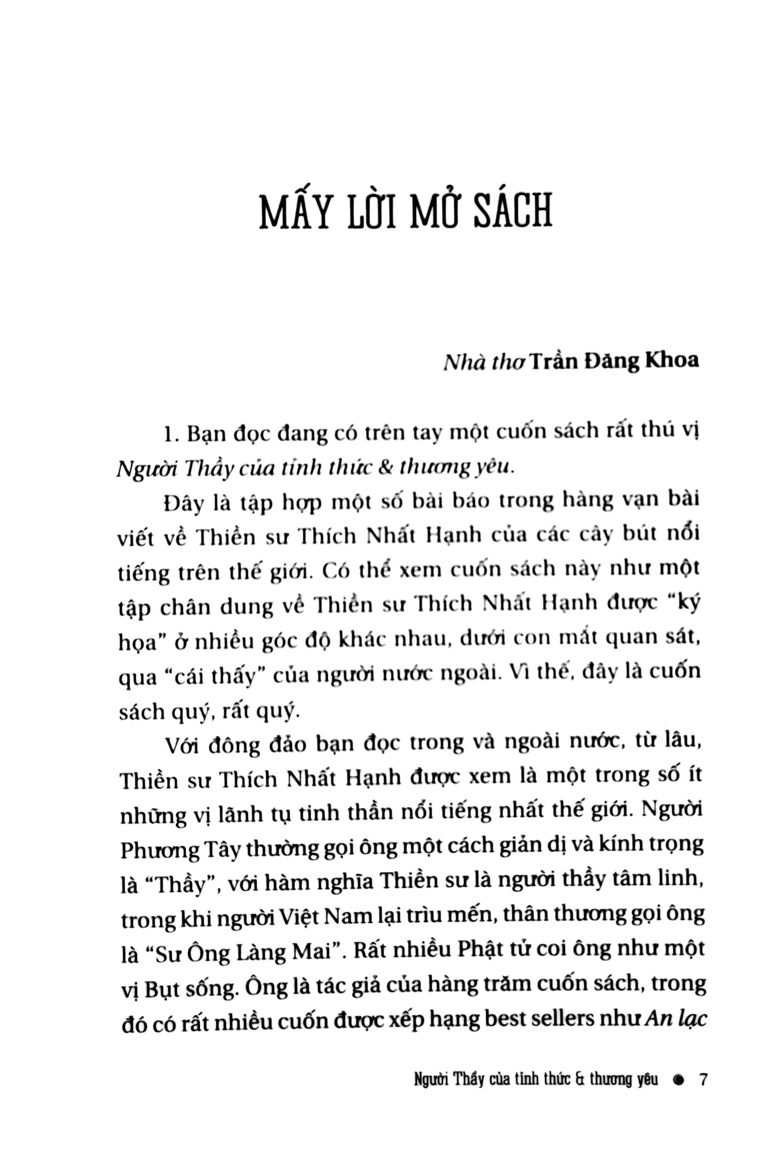 Người Thầy Của Tỉnh Thức & Thương Yêu