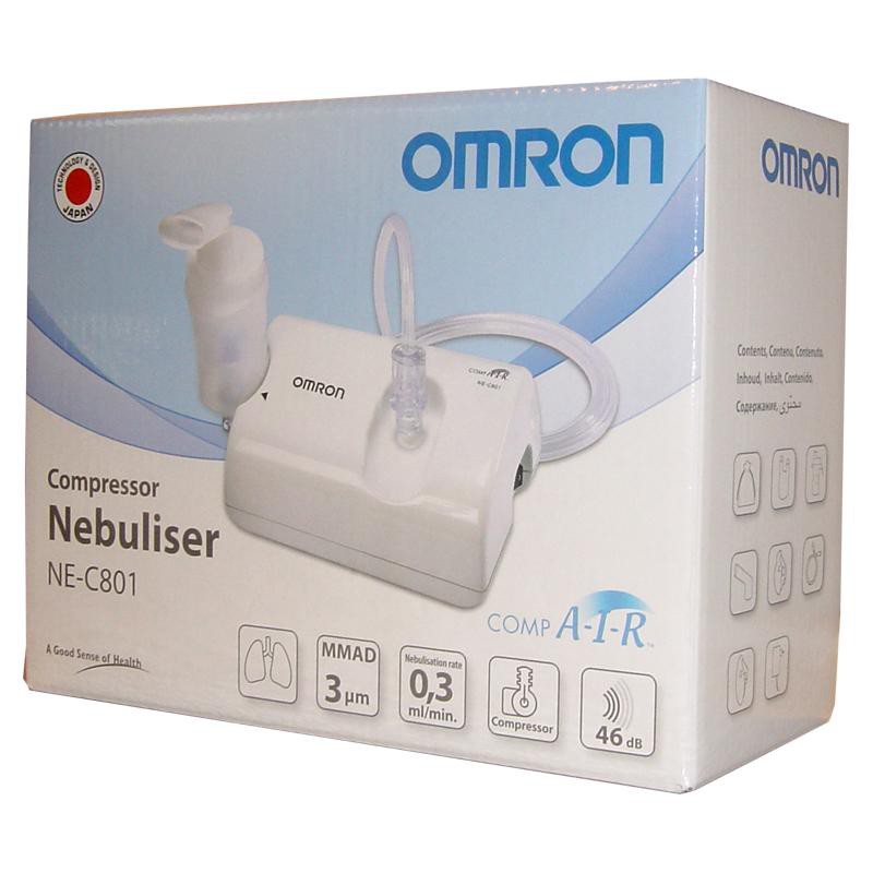 (Combo 2 Trong 1) 1 Máy Xông Mũi Họng Omron NE-C801 + 1 Nhiệt Kế Điện Tử Omron MC 246