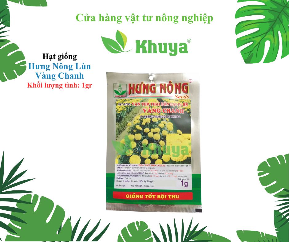 Hạt giống Hoa Vạn Thọ Lùn F1 Vàng Chanh Hưng Nông