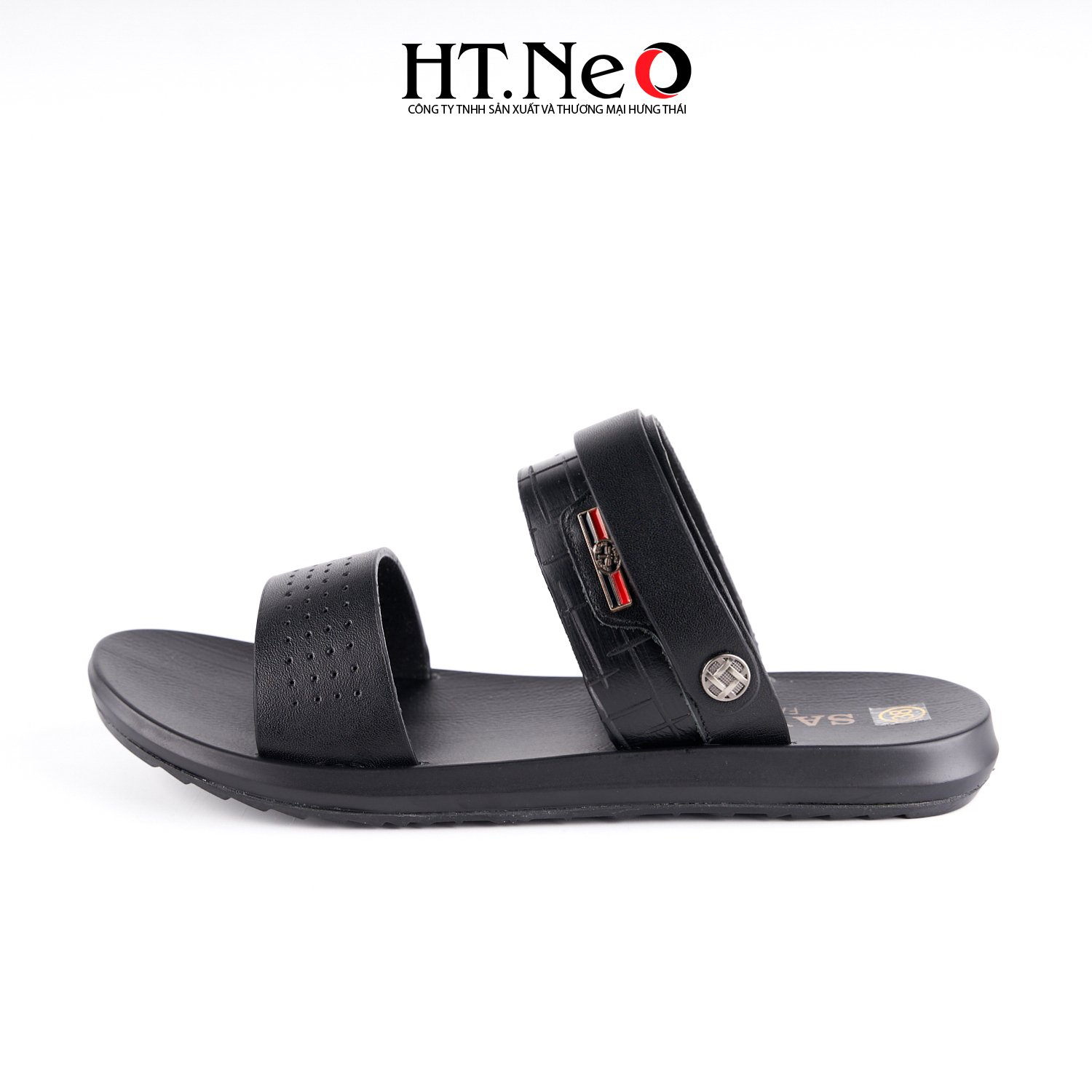 Dép Sandal Nam,dép quai ngang da bò thật cao cấp HT.NeO đế kếp hàng đế khâu SD163