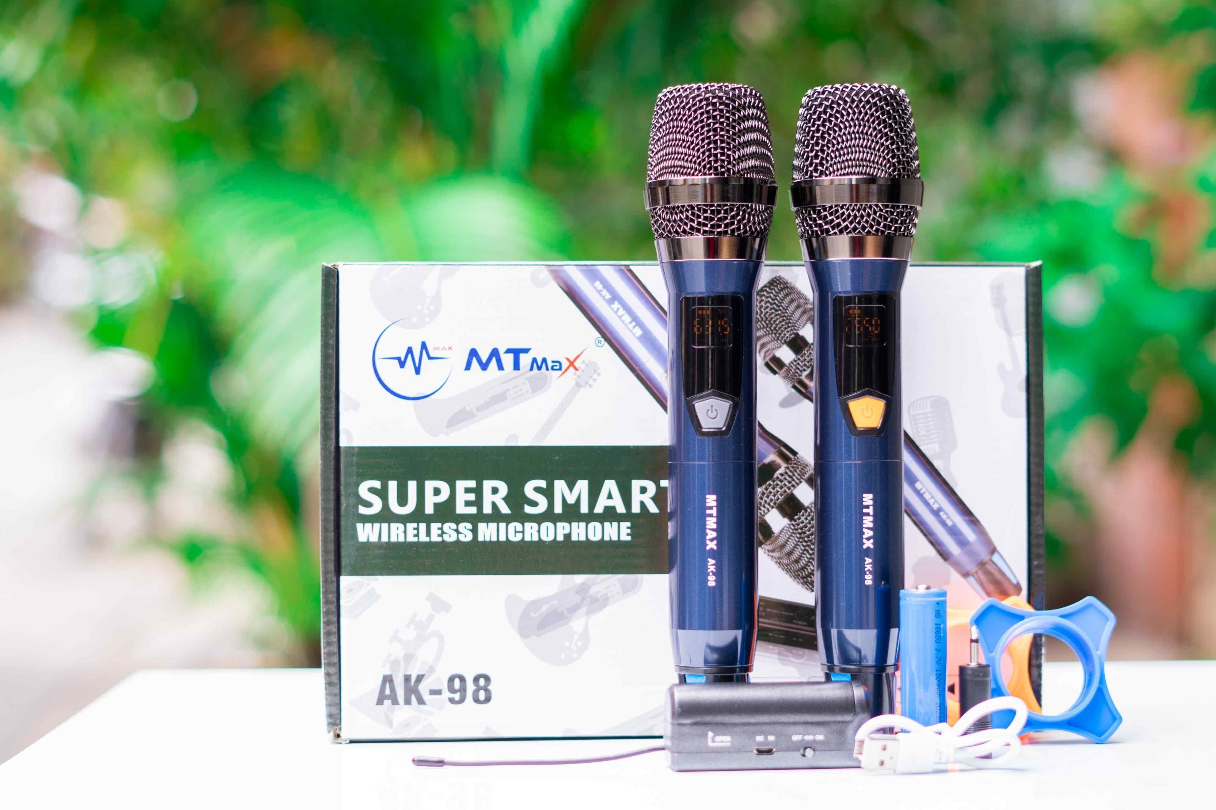 Micro Không Dây Cao Cấp MTMAX AK98 – Tiếng Sáng Mượt Độ Nhạy Cao Tặng Bao Đựng Micro Hàng Chính Hãng