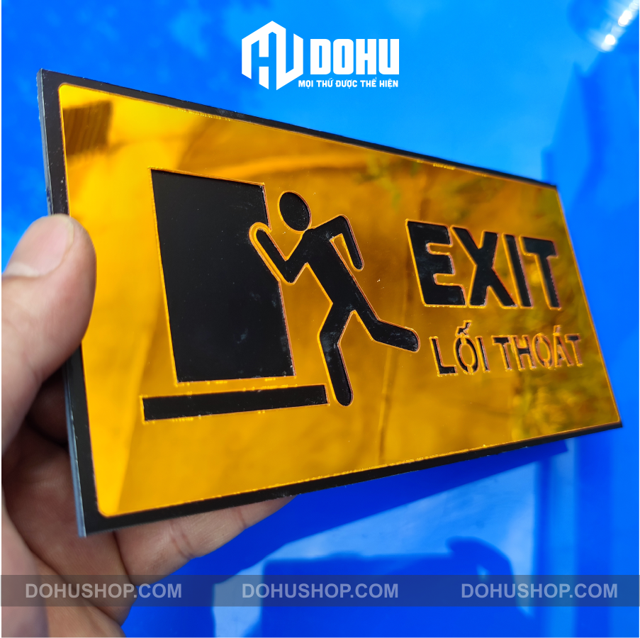 Bảng Exit, Lối Thoát Gương Vàng DOHU32 - Sang Trọng, Hiện Đại