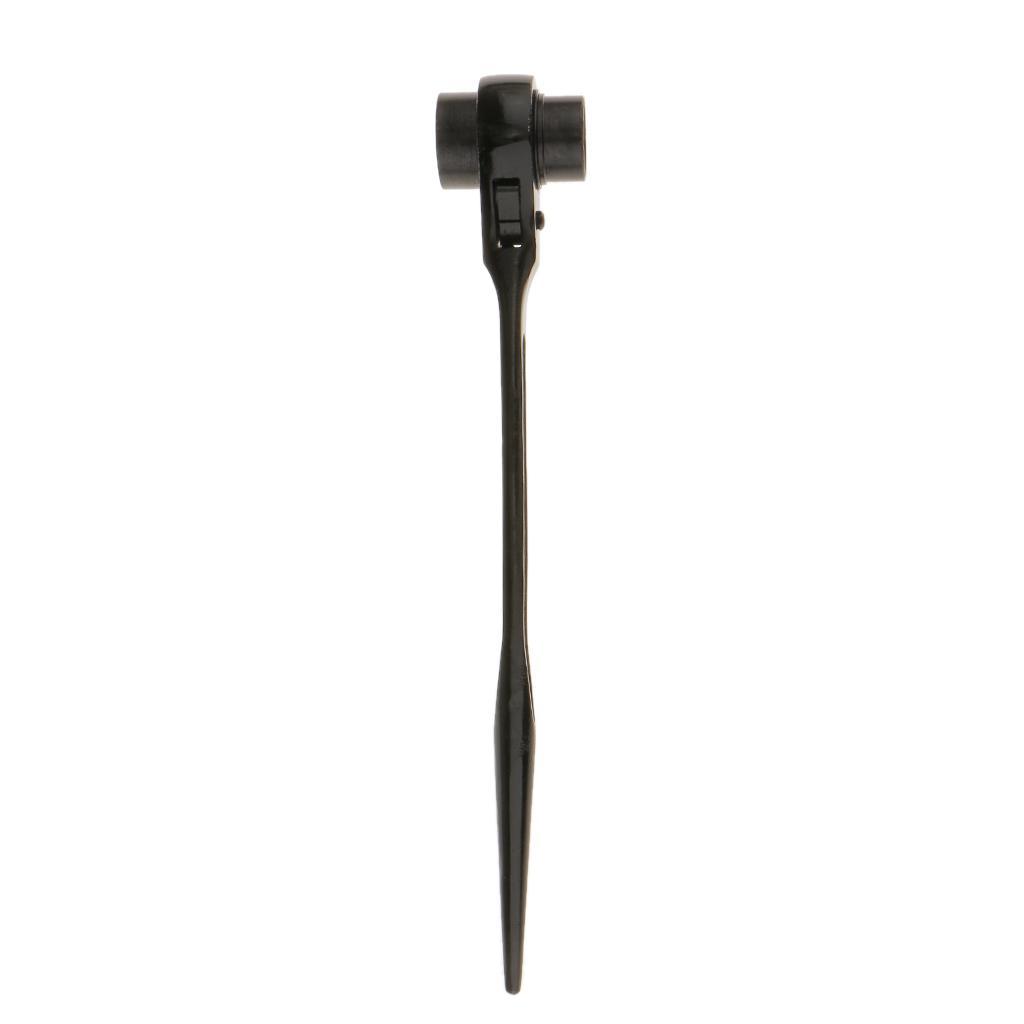 2x/set Hexagon Scaffold Podger Ratchet Spanner Ratcheting Socket Wrench-BLK