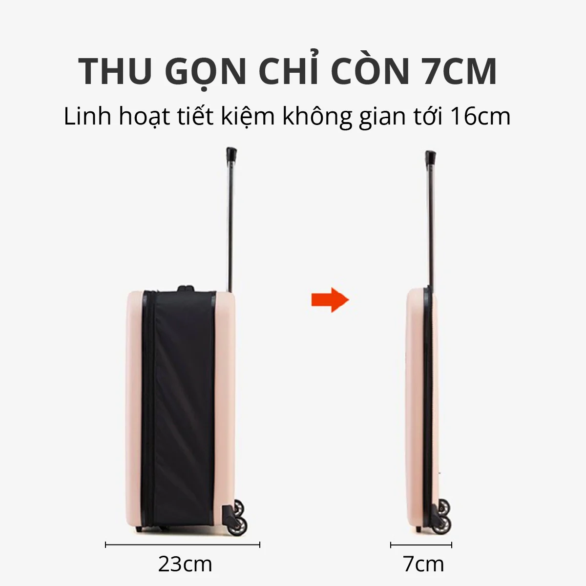 Vali du lịch xếp gọn tiết kiệm không gian Kachi MK355 size 20&quot; / 24&quot; với 4 màu - Hàng chính hãng