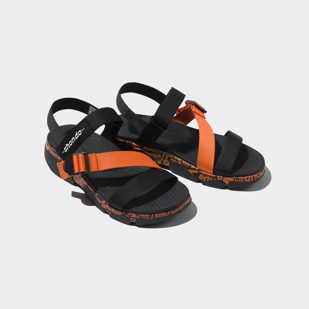 Sandals SHONDO F7 track MONOGRAM vẽ tay cam Nam-Nữ phiên bản đế cao 5CM