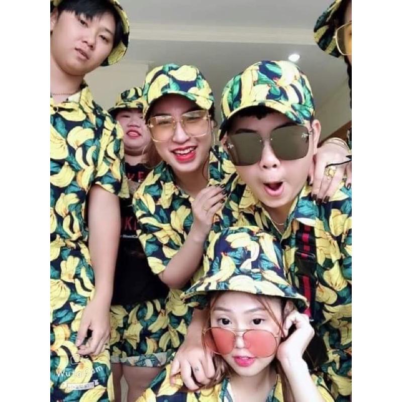 Áo sơ mi hoa quả chất lanh CON855