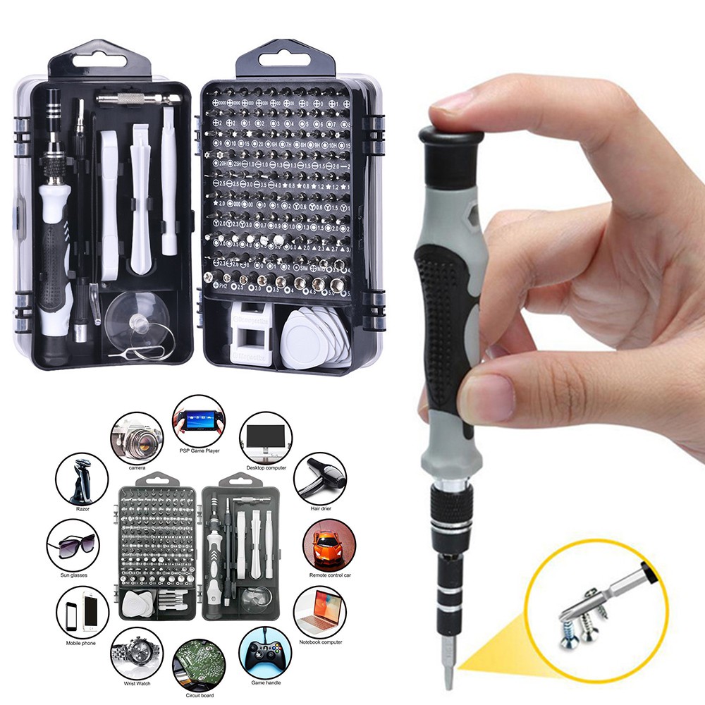 Bộ tua vít từ tính 115 trong 1 sửa điện thoại, laptop, PC chuyên nghiệp tiện lợi