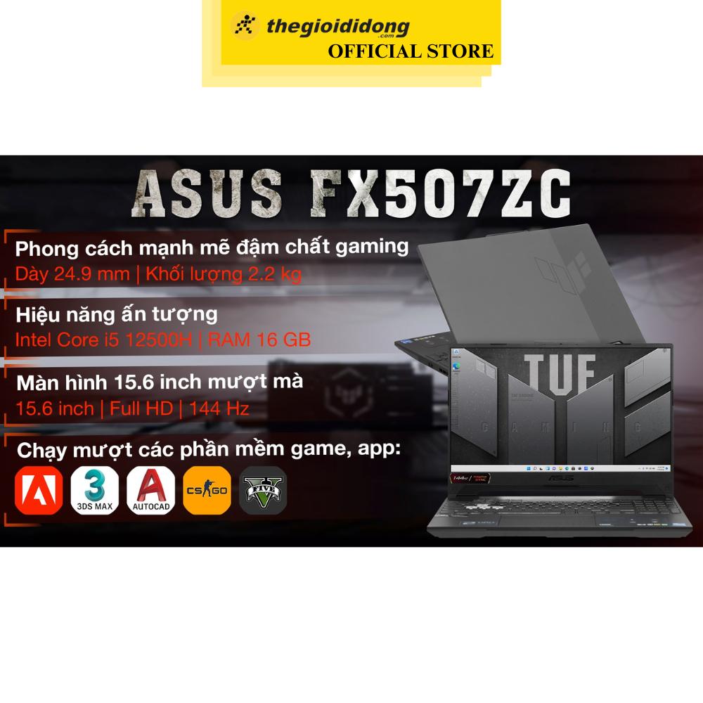 Laptop Asus TUF Gaming F15 FX507ZC4 i5 12500H/16GB/1TB/4GB RTX3050/144Hz/Win11 (HN229W) - Hàng Chính Hãng