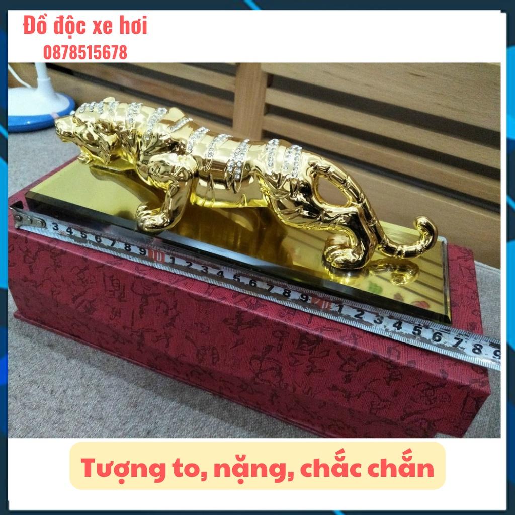 Tượng Hổ Đính Đá Trang Trí Taplo Xe Hơi Cao Cấp - Siêu Sang Siêu Mịn - TẶNG KÈM NƯỚC HOA THƠM ĐỔ ĐẾ TƯỢNG