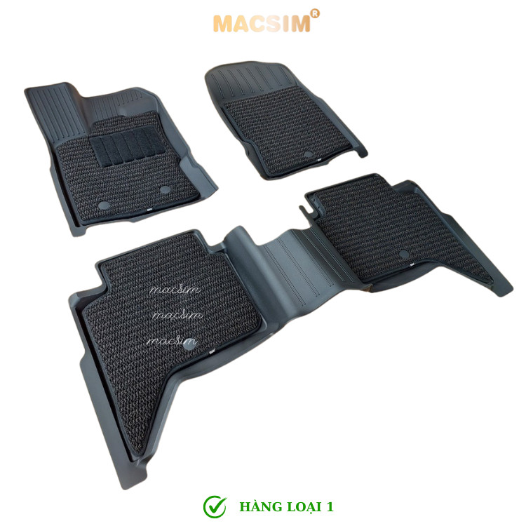 Thảm lót sàn ô tô 2 lớp cao cấp dành cho xe Ford Ranger/Raptor 2023-2024+ nhãn hiệu Macsim 3w chất liệu TPE