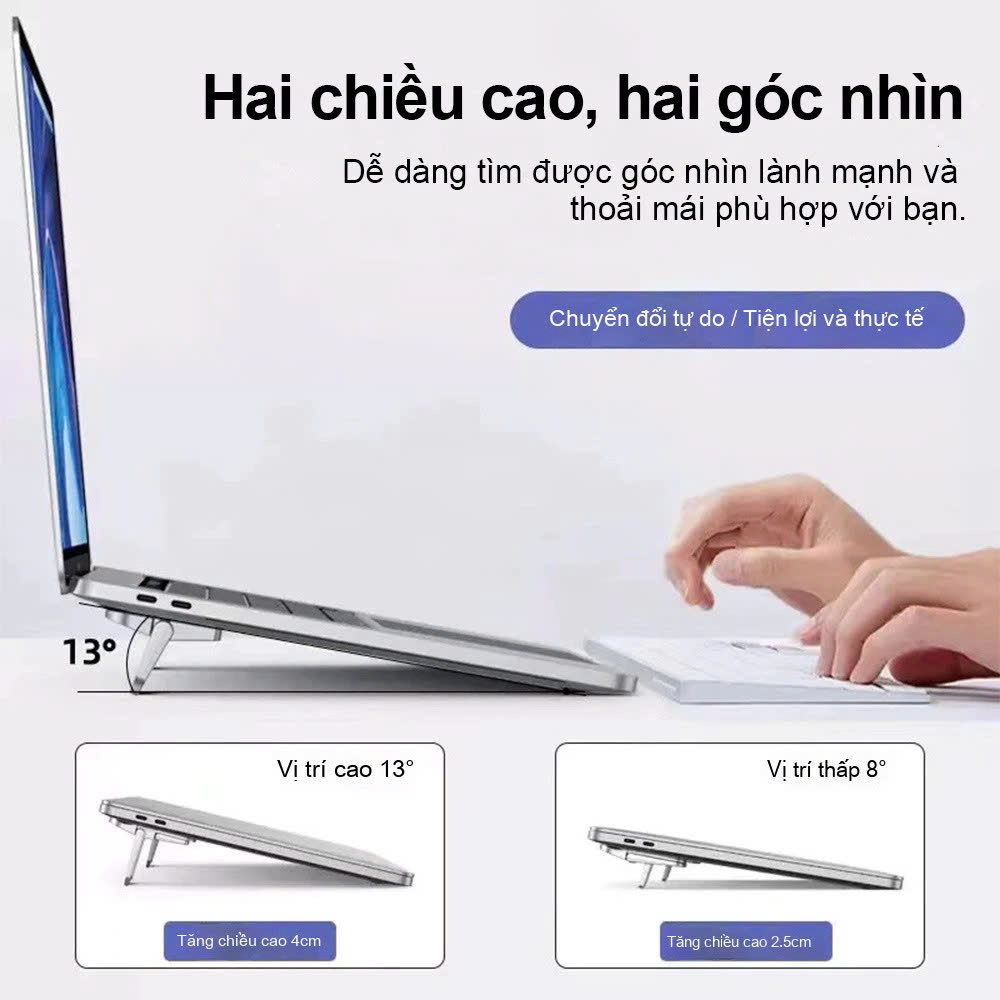 Giá đỡ laptop di động đế tản nhiệt cho Laptop, kê laptop Mac tiện lợi - Hàng chính hãng