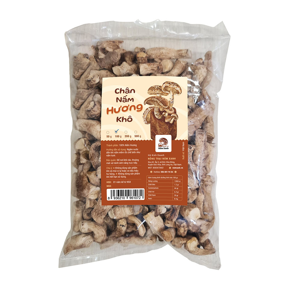 Chân Nấm Hương Khô - Nông Trại Nấm Xanh