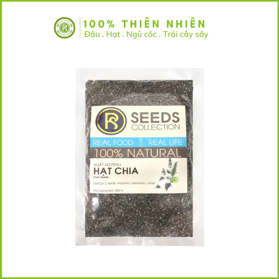 Hạt Chia Đen Real Food (Black Chia Seeds) - 1kg/500g