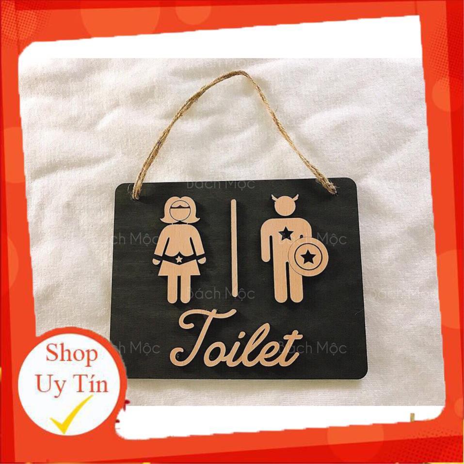 Biển gỗ toilet, wc trang trí nhà cửa xinh xắn