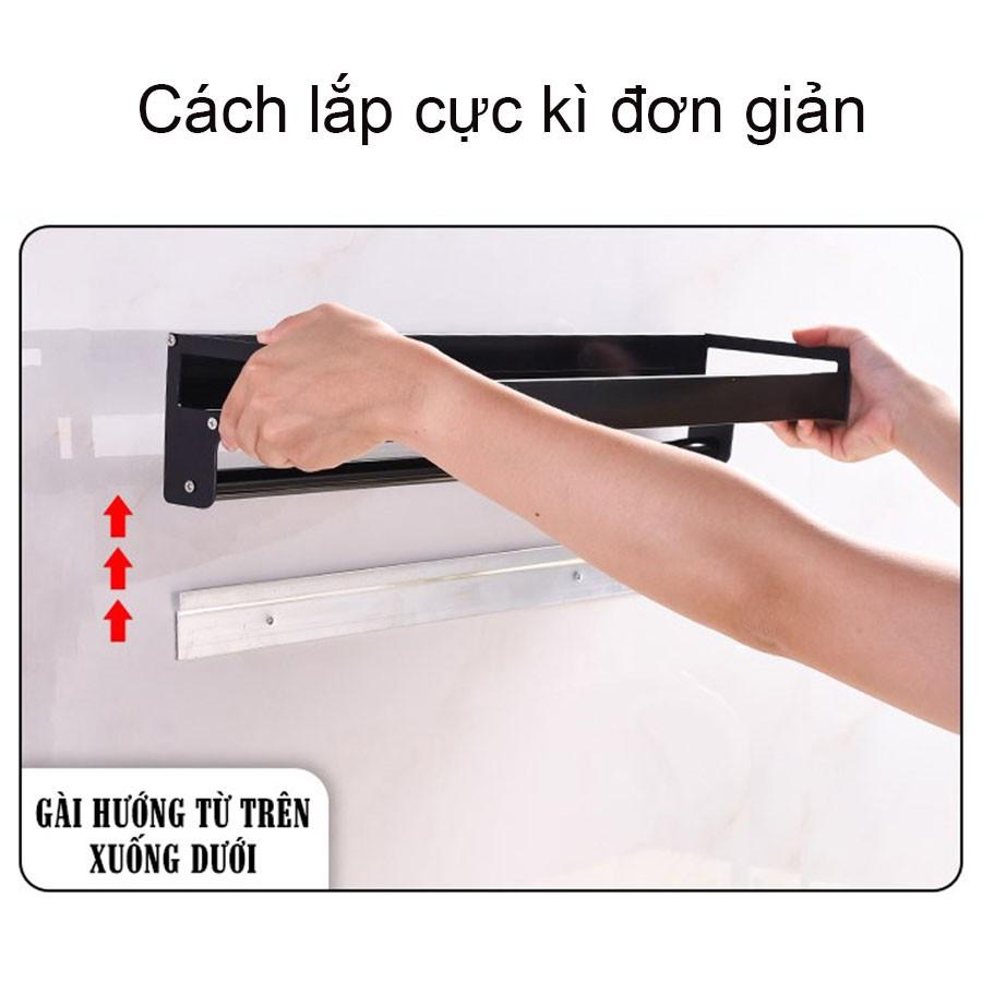 kệ gia vị dán tường kèm móc treo tiện lợi KGV14