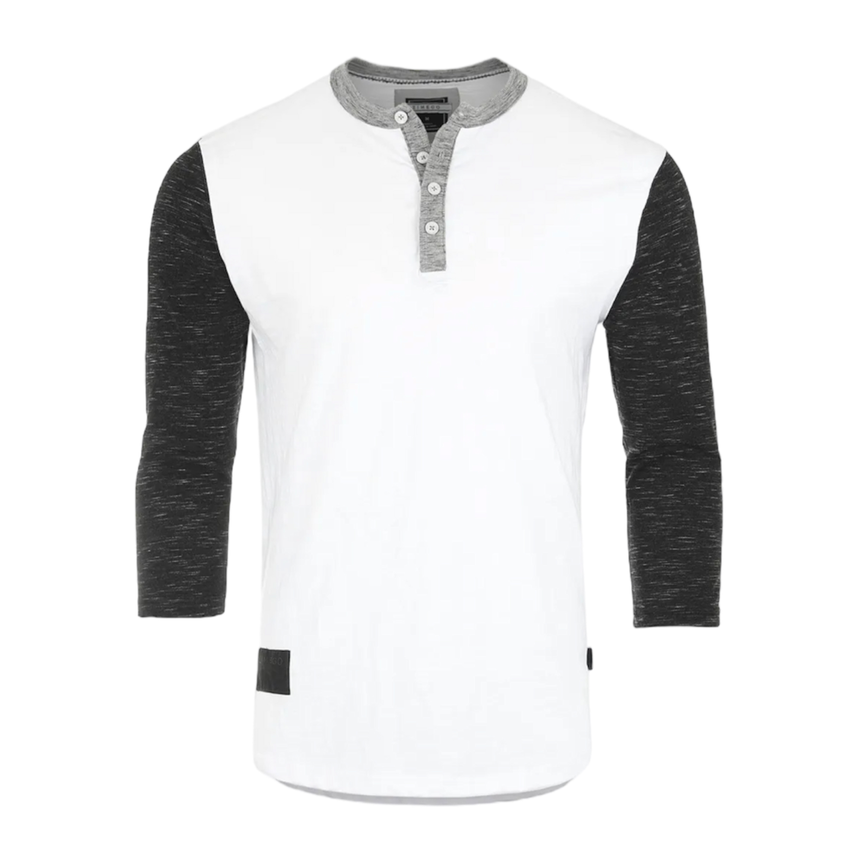 Áo T-SHIRT tay lỡ_bóng chày Henley tay áo 3/4_cổ tròn có nút thể thao đơn giản_Hàng US chất lượng cao_ZIMEGO