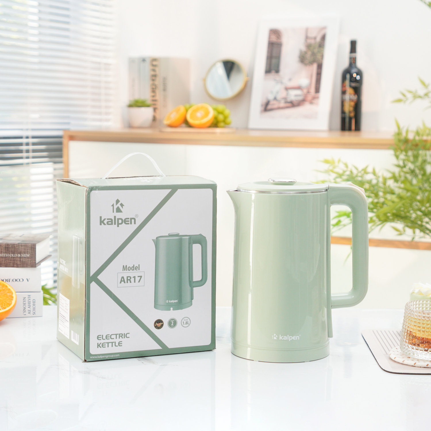 Bình đun siêu tốc hai lớp Kalpen AR17 dung tích 1.8L, bảo hành 24 tháng - Hàng chính hãng