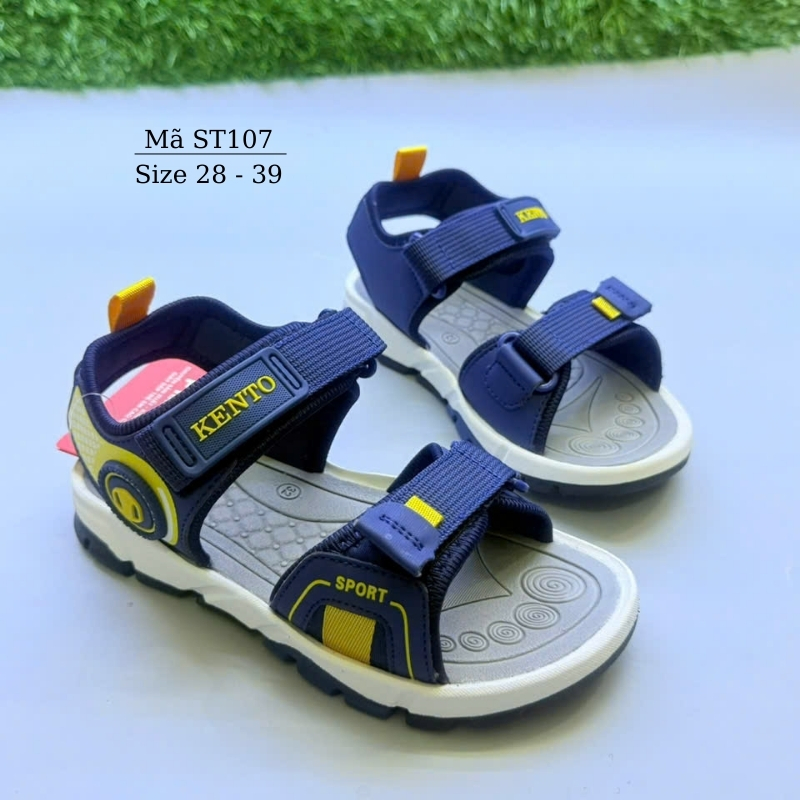 Dép quai hậu bé trai Sandal KENTO VNXK cho trẻ em học sinh tiểu trung học 4 - 15 tuổi đi học đi biển thể thao năng động ST107