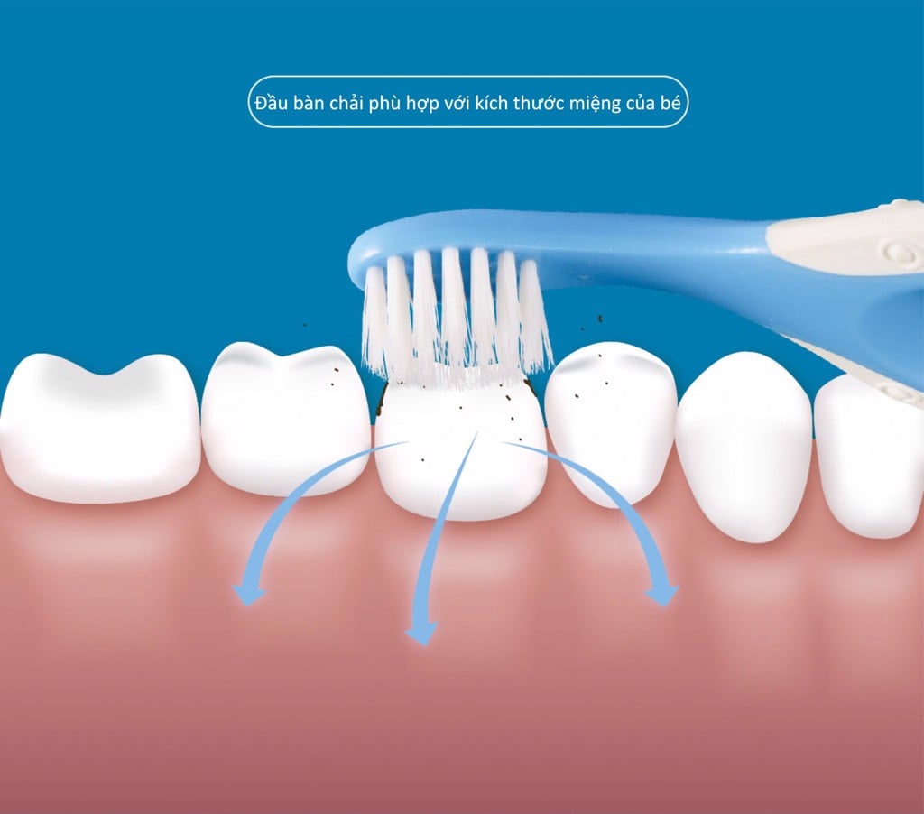 Bàn chải đánh răng cho bé từ 0 đến 3 tuổi, bàn chải siêu mảnh 3 trong 1 KUKU KU1138