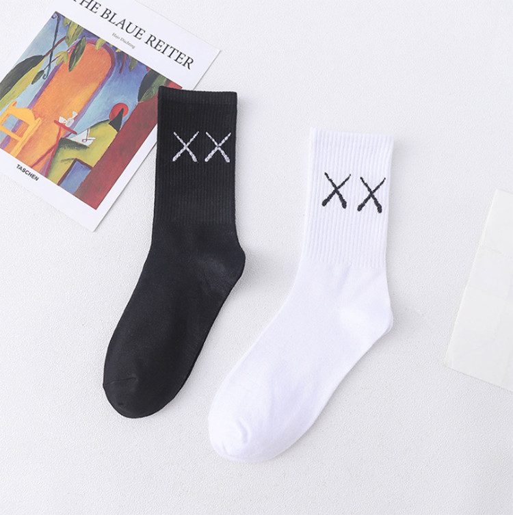 Set 5 Đôi Tất Cao Cổ Unisex Bèo Nhún Gân Tăm Style Thanh Lịch