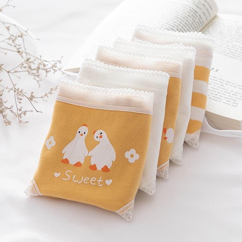 Quần Lót Nữ Cotton Thời Trang Ngỗng Con Viền Ren Ngang Eo . Hàng Loại Đẹp.