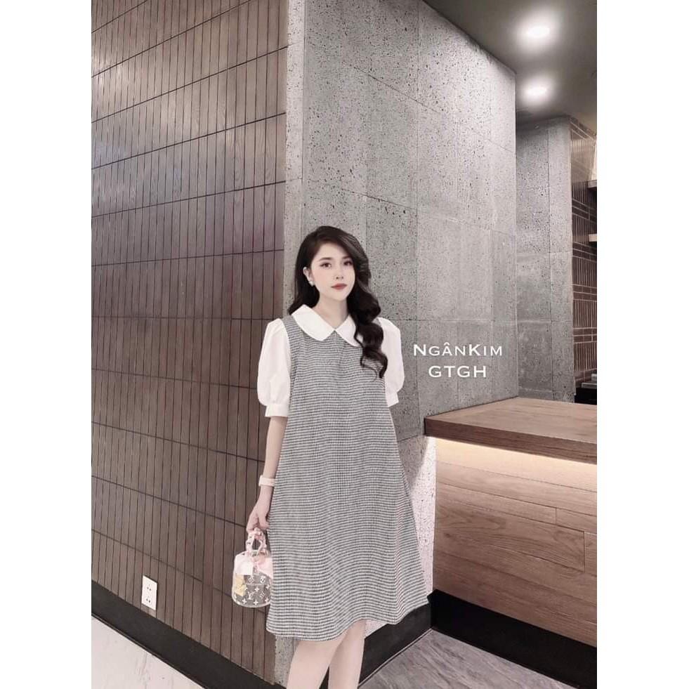 Váy bầu dài taychất cotton siêu mền, siêu mịnkhông xù, không bai mặc đi làm đi chơi đều đượcFree size 40~<70kg