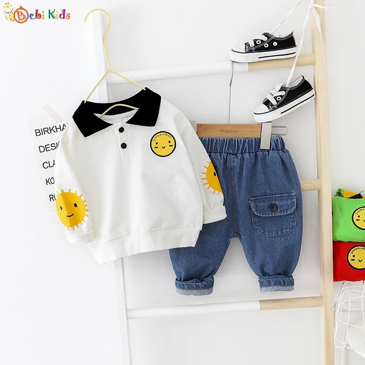 Set áo thun quần jean trẻ em , quần áo trẻ em từ 8 tháng đến 4 tuổi - B275