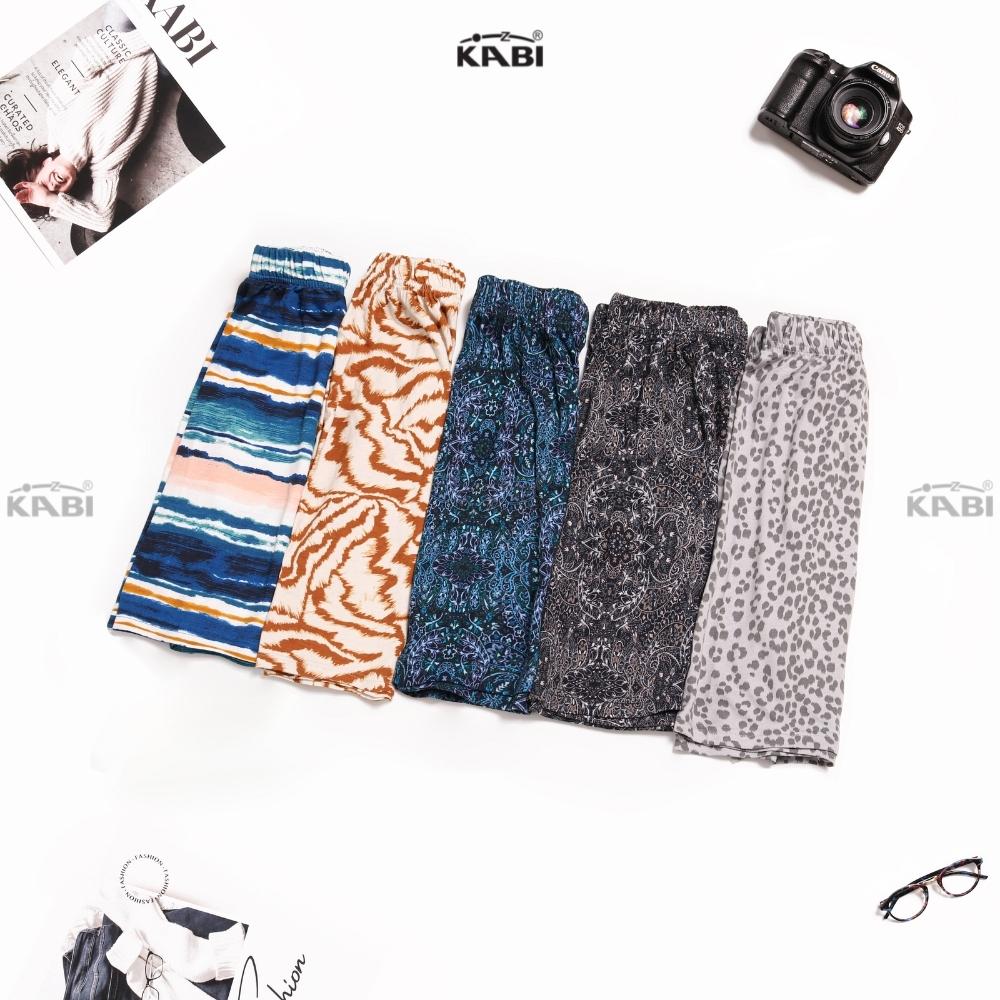 Quần đùi nam KABI short thun cotton co giãn thoáng mát mặc nhà hoa văn không túi
