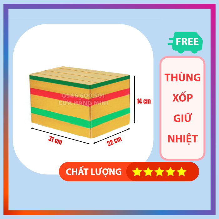 Thùng Xốp Giữ Nhiệt 31x22x14cm Kích Cỡ Thùng Xốp Nhỏ Bảo Quản Thực Phẩm Đa Năng