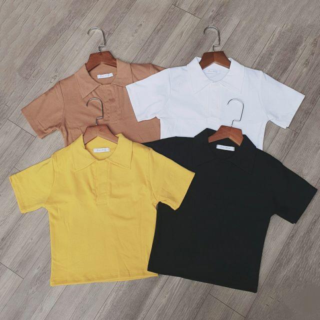 Áo Croptop Nữ PoLo Tay Ngắn Dáng Ôm Ulzzang