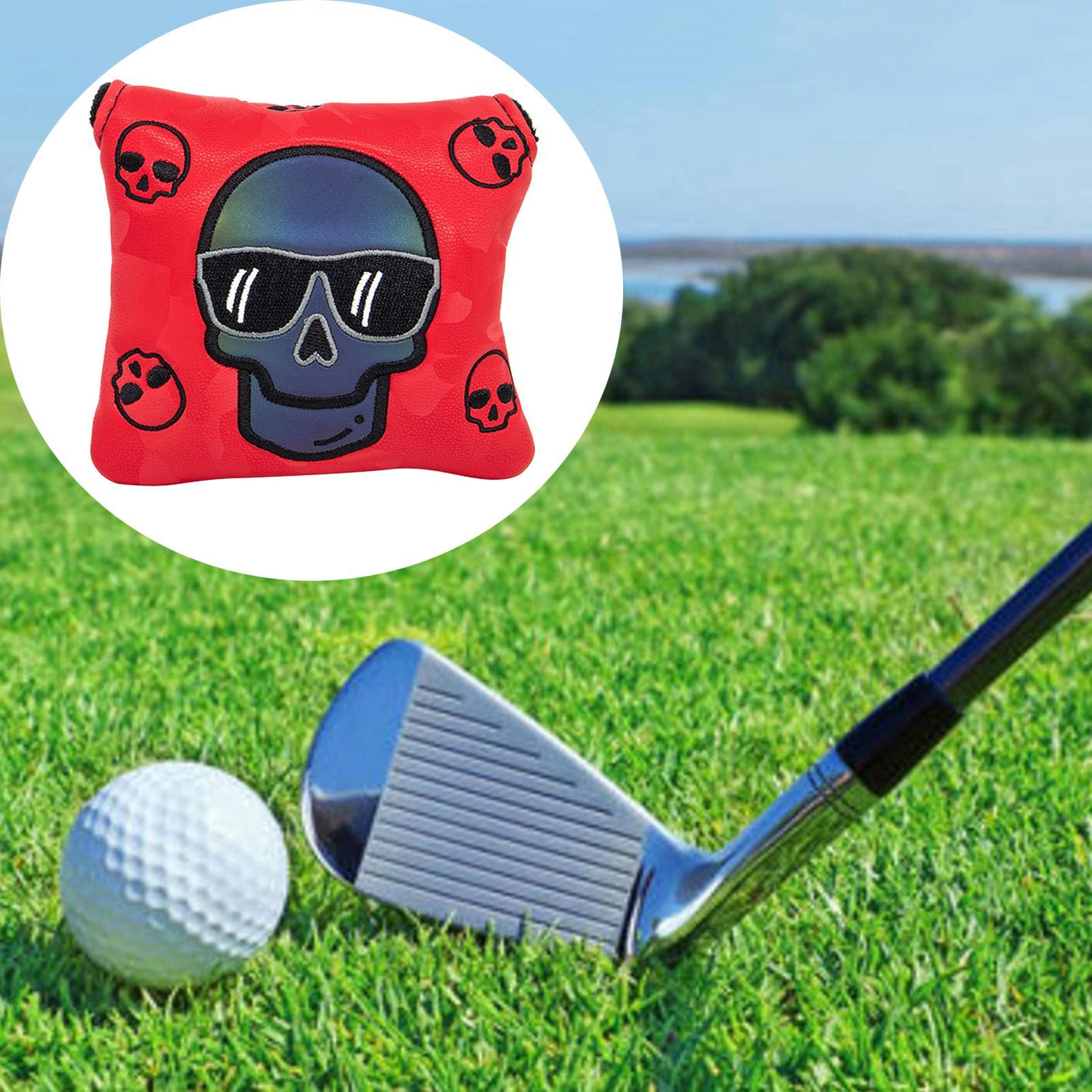 2x Golf Putter Cover, Square Mallet Putter Covers PU Leather Putter covers for head Putter Head Cover with Closure for All Brands Golf Club