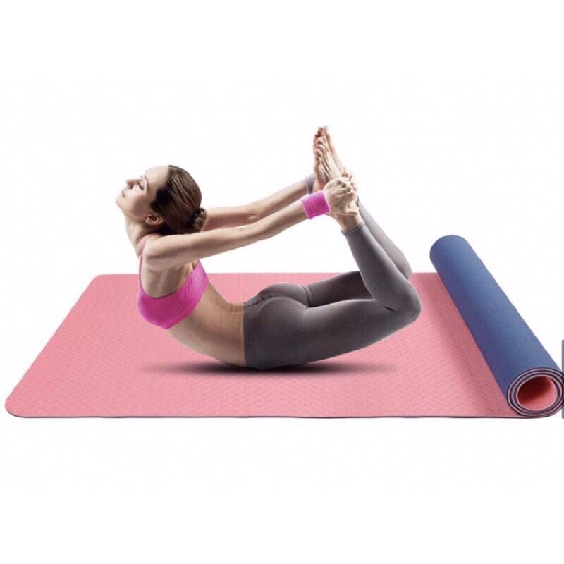 Thảm tập yoga TPE 6mm 1 lớp cao cấp, cực bền,đàn hồi Siêu tốt ( giao màu ngẫu nhiên)