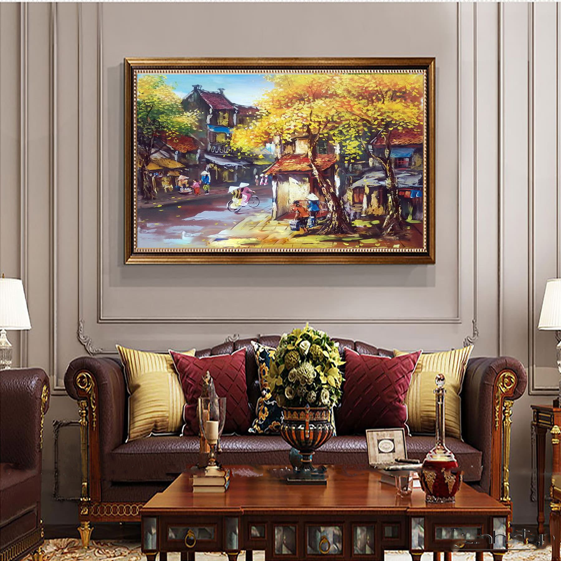 Tranh sơn dầu - tranh vẽ tay- tranh treo tường- tranh treo phòng khách
