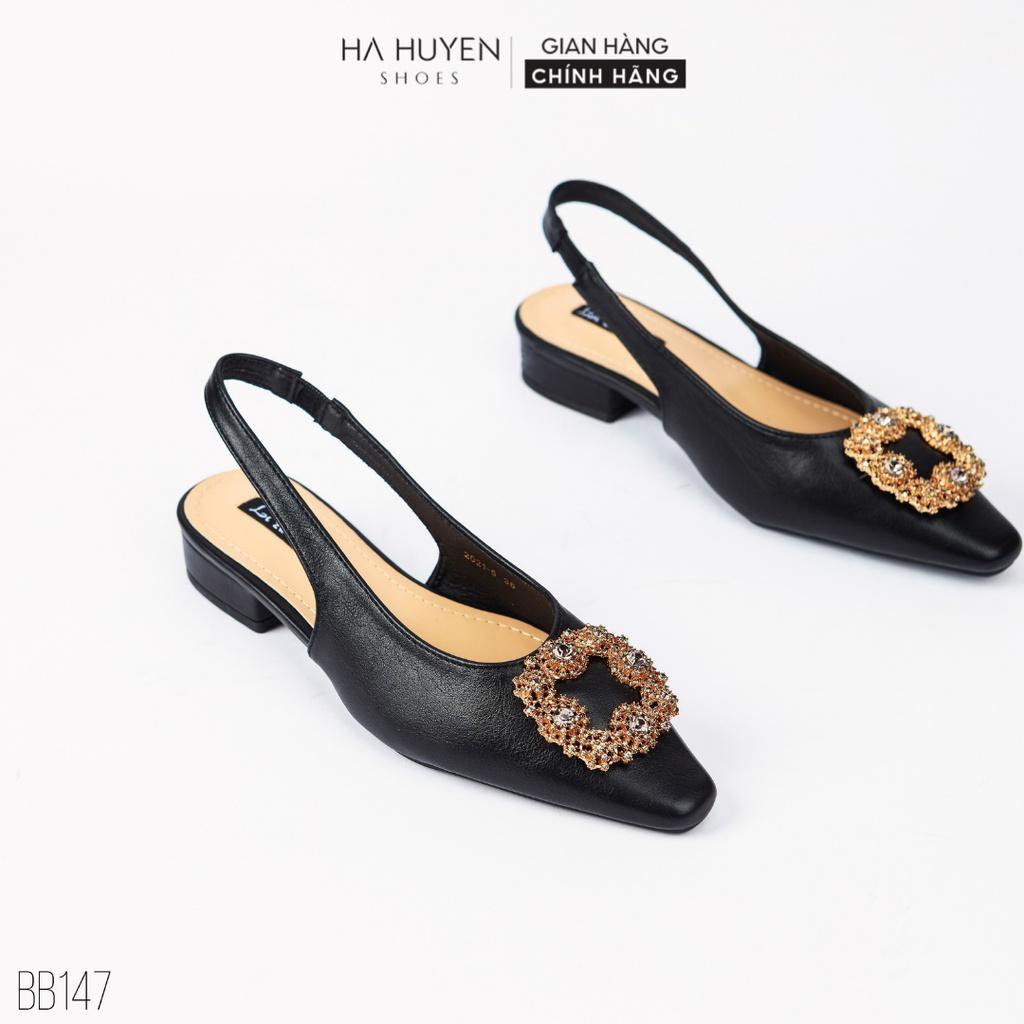Giày búp bê nữ Hà Huyền Shoes mũi nhọn da đá quai hậu sang trọng - BB147