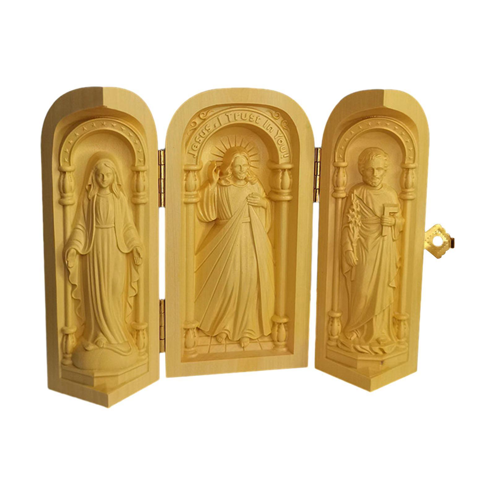 Wood Carving Ornaments Catholic Cardinal Sculpture for Home Desktop Office