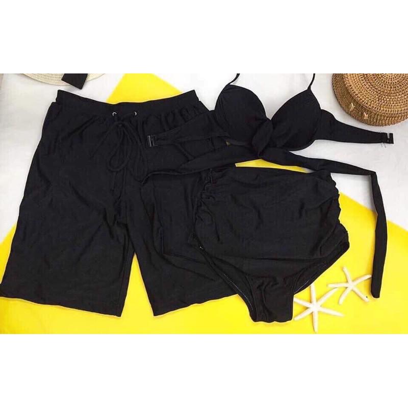 Bikini,Đồ Bơi Đi Biển Nam Nữ Liền Thân Một Mảnh Đen Gọng Nâng Ngực BELLA MS67