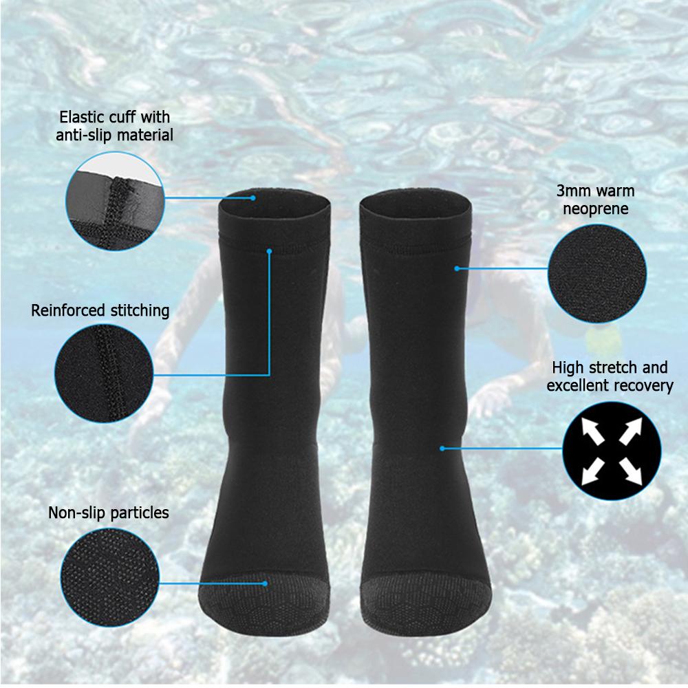 3MM Neoprene Wetsuit Socks Ấm lặn với bình dưỡng khí Tất đi biển mùa đông Booties Giày chống trượt Vớ lướt sóng