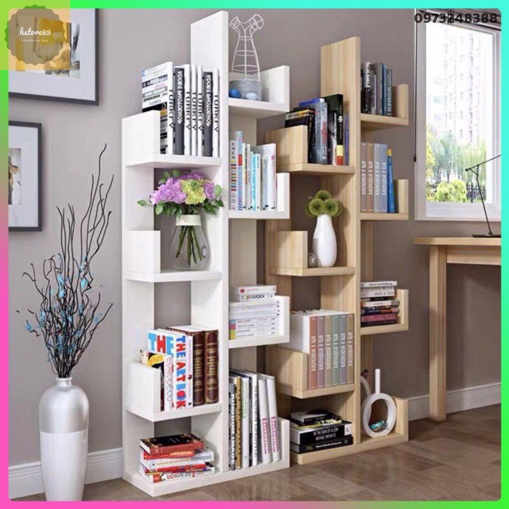 kệ sách , kệ gỗ hình cây 8 ngăn lắp ráp siêu đẹp gỗ MDF chống ẩm cực tốt hàng cao cấp 3 tầng 5 tầng 7 tầng thông minh rẻ