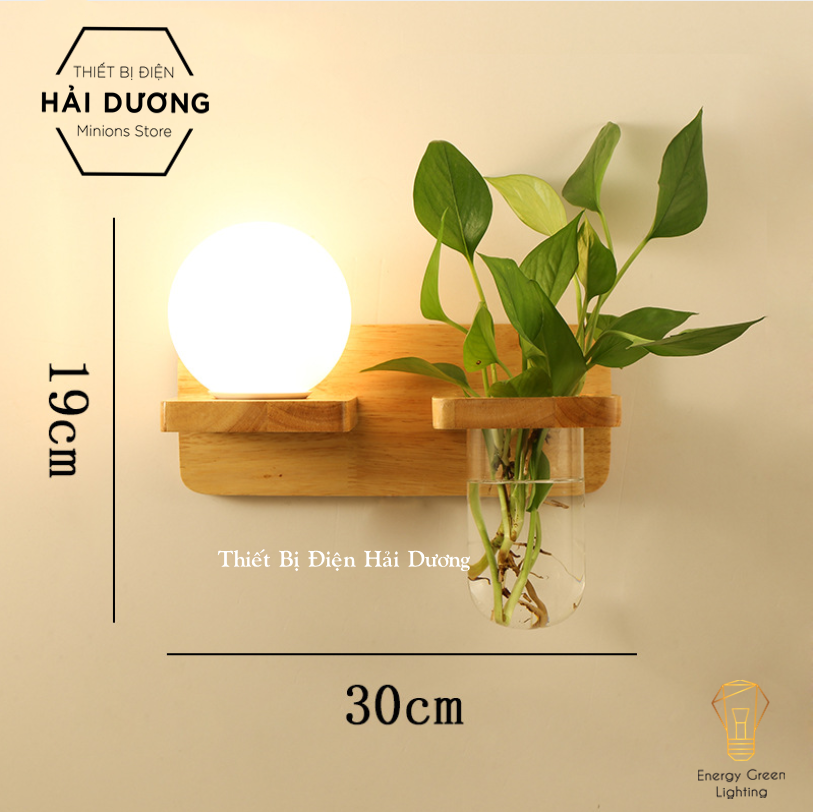 Đèn Tường Kệ Gỗ Chao Thủy Tinh Hiện Đại DT-3019 - Trang Trí Căn Phòng - Đã Bao Gồm Bóng LED 3W - Có Video