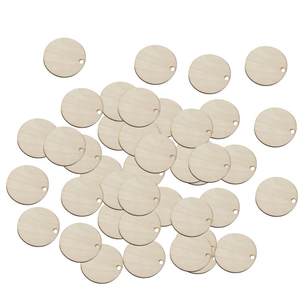 3X 50pcs Blank Round Wooden Pieces DIY Craft Scrapbooking Wedding Party 3cm