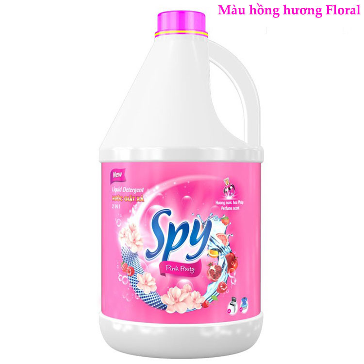 Nước giặt xả Spy Plus hương hoa Pháp 2 in 1 dung tích 4.5L - 3 mùi hương ( xanh, hồng, tím )