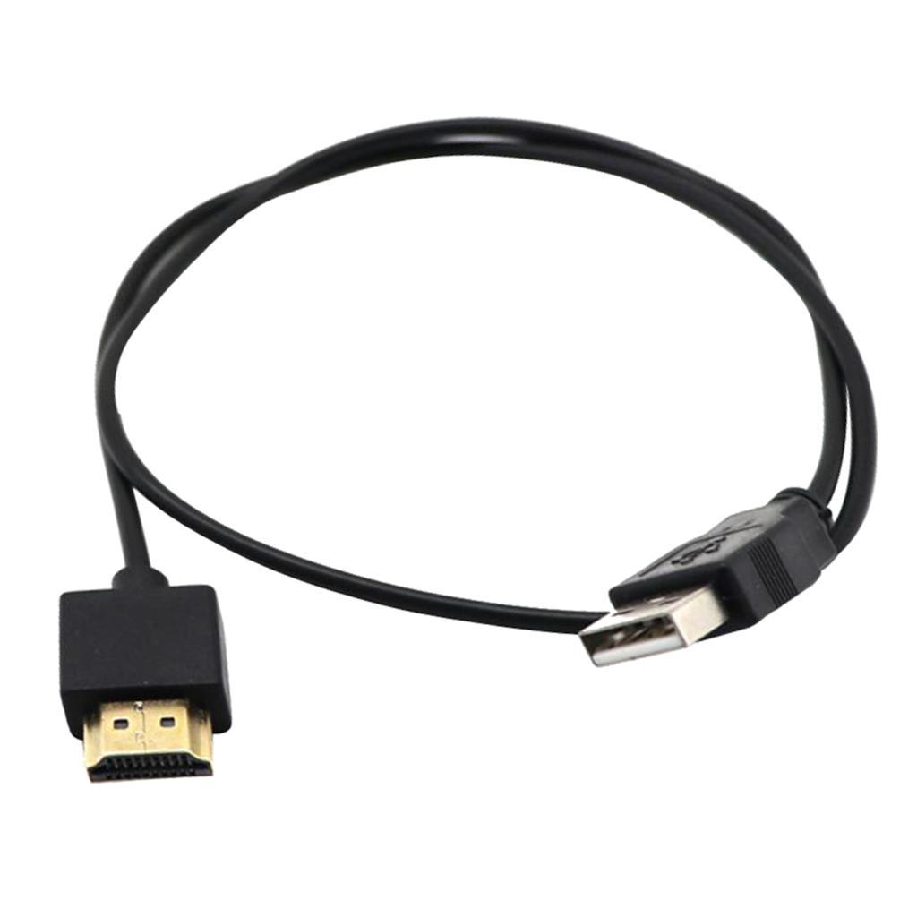 2X USB to HDMI Cable Male Charger Cable Splitter Adapter for HDTV DVD