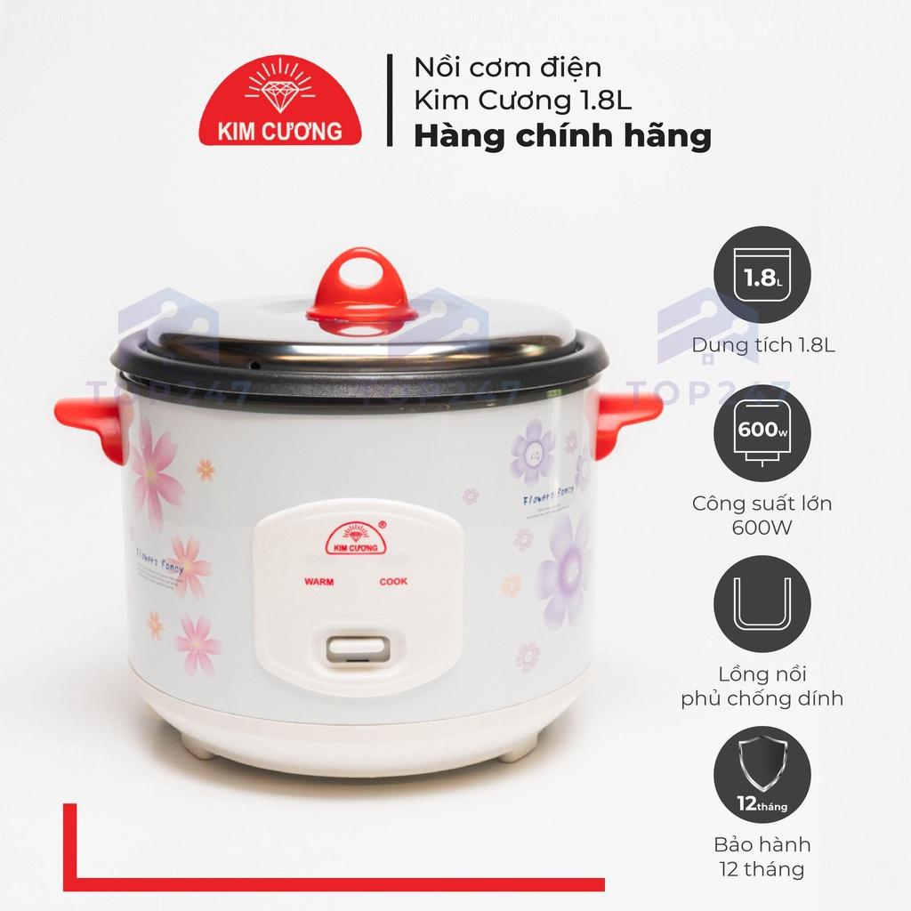 Nồi Cơm Điện Kim Cương 1.8 Lít Nắp Rời Chống Dính - Hàng Chính Hãng