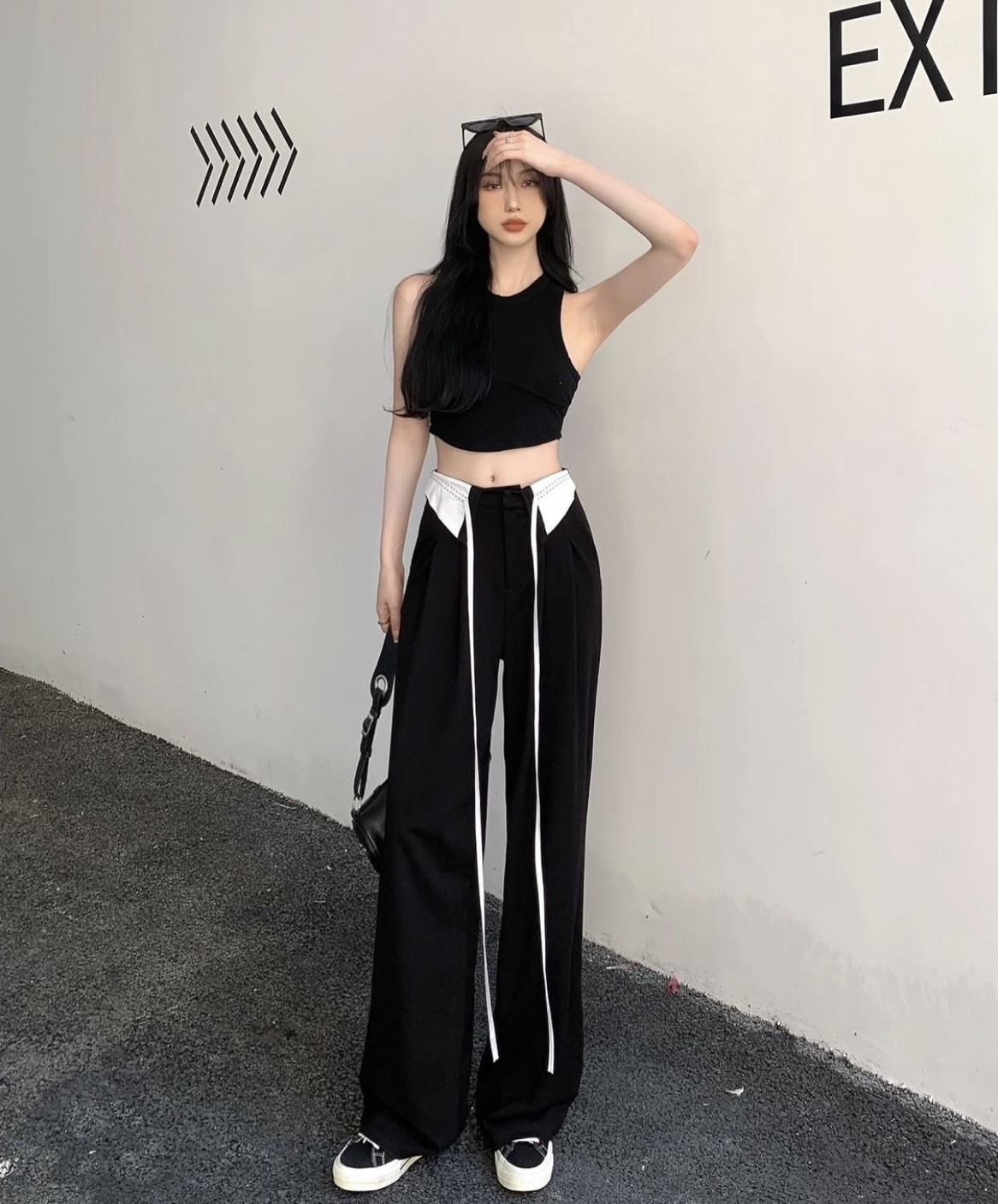 SET ÁO CROPTOP + QUẦN ỐNG RỘNG