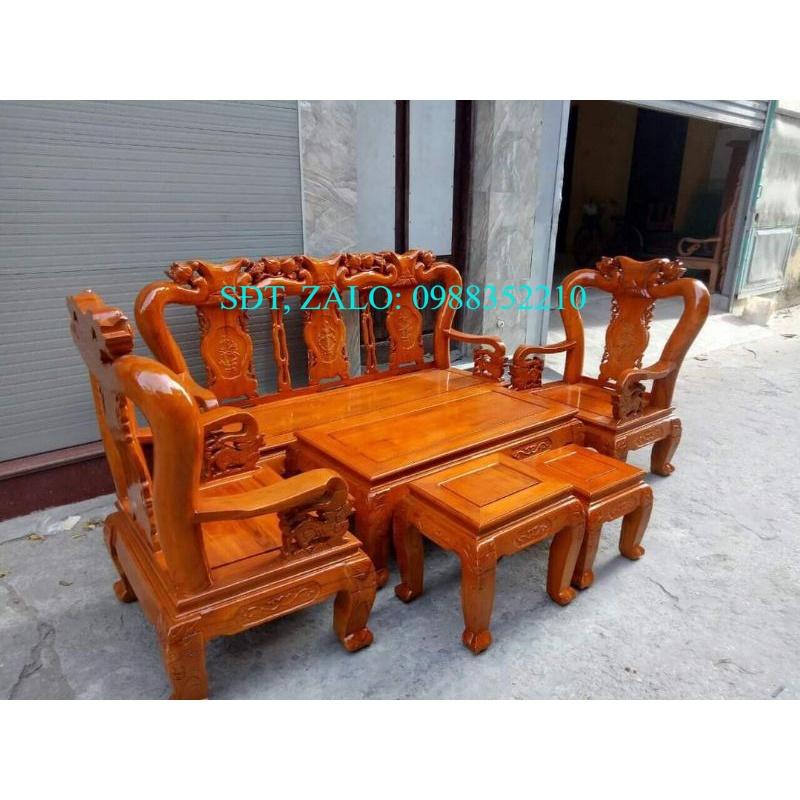 Bộ bàn ghế quốc đào gỗ xoan - NỘI THẤT BÌNH LONG 0988-352-210