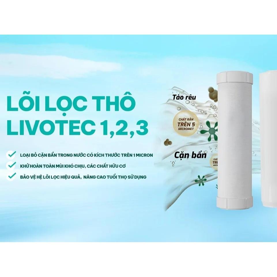 [TẶNG BỘ LÕI] Máy lọc nước để gầm Livotec 218, Chuẩn nước đóng chai, Uống trực tiếp, Công nghệ RO - Hàng Chính Hãng