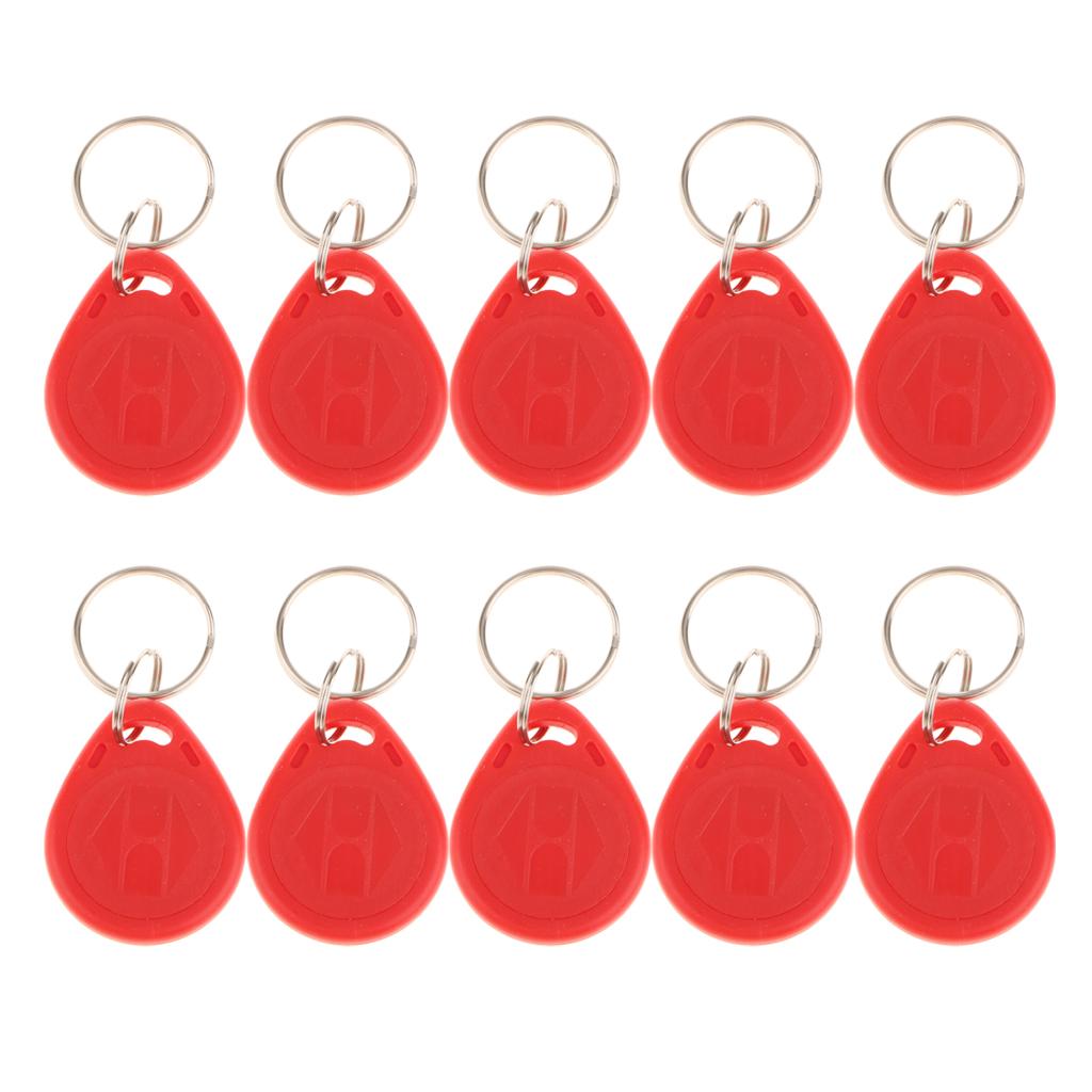 2x10Pcs 125KHZ RFID Proximity ID Card Token Tags Key Fobs Access System Red